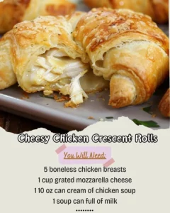 Cheesy Chicken Crescent Rolls on a plate, golden and flaky