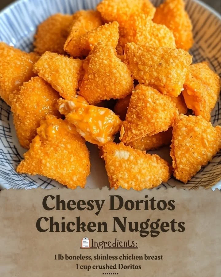 Cheesy Doritos Chicken Nuggets served with dipping sauce