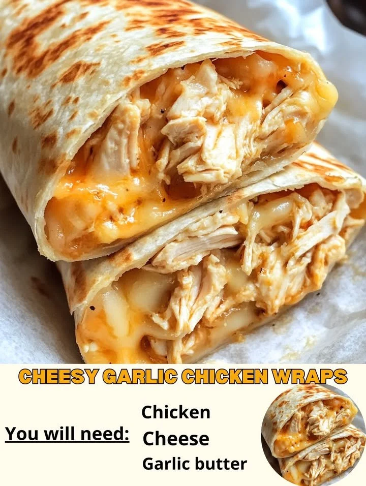 Cheesy Garlic Chicken Wraps