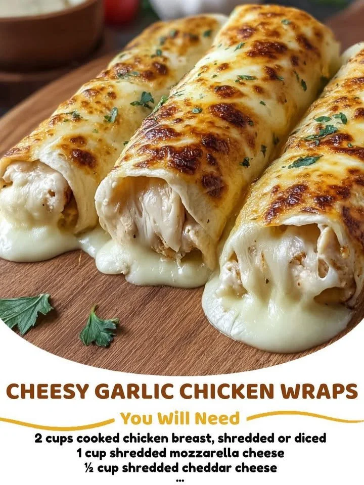 Cheesy Garlic Chicken Wraps