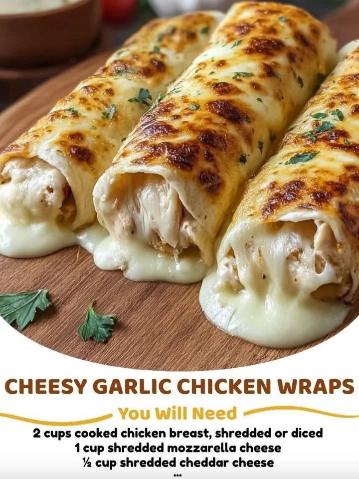 Cheesy Garlic Chicken Wraps