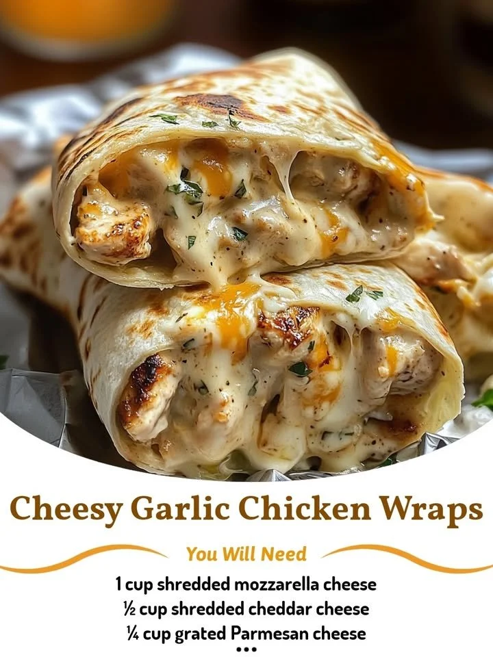 Cheesy Garlic Chicken Wraps