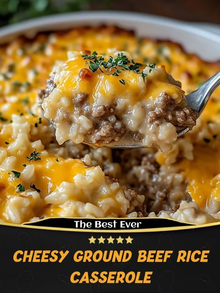 Cheesy Ground Beef Rice Casserole
