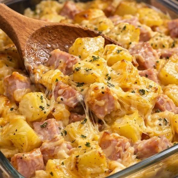 Cheesy Ham and Potato Casserole