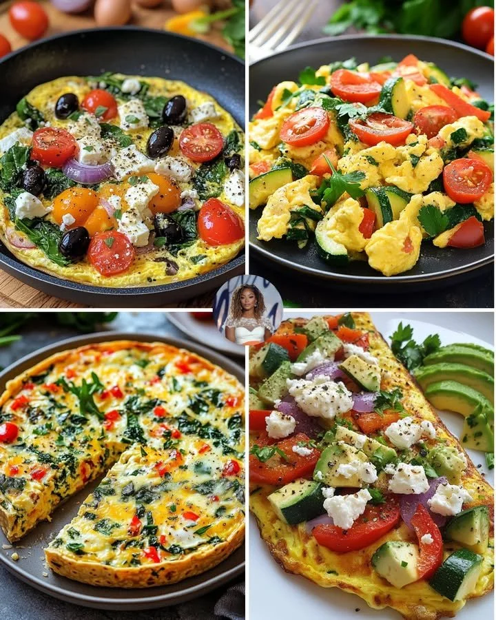 Cheesy mushroom and herb omelet served on a plate