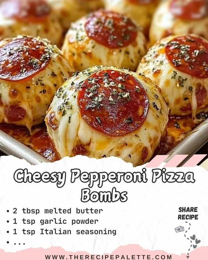 Cheesy pepperoni pizza bombs ready to serve as a delicious snack