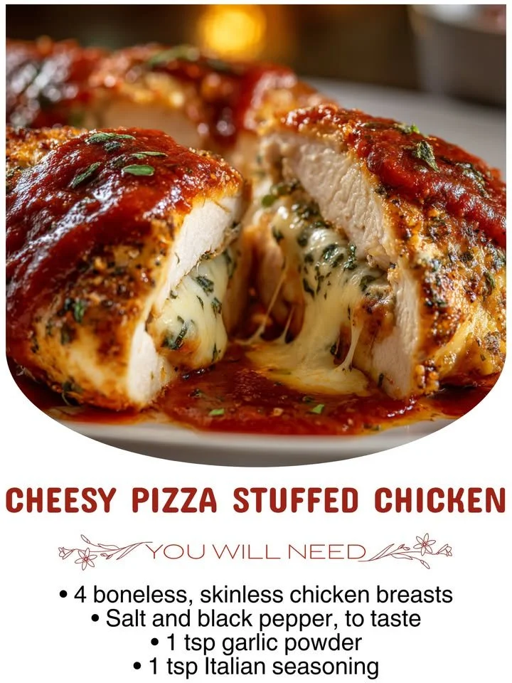 Cheesy Pizza Stuffed Chicken
