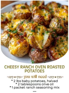 Cheesy Ranch Oven Roasted Potatoes, golden, crispy, and flavorful dish