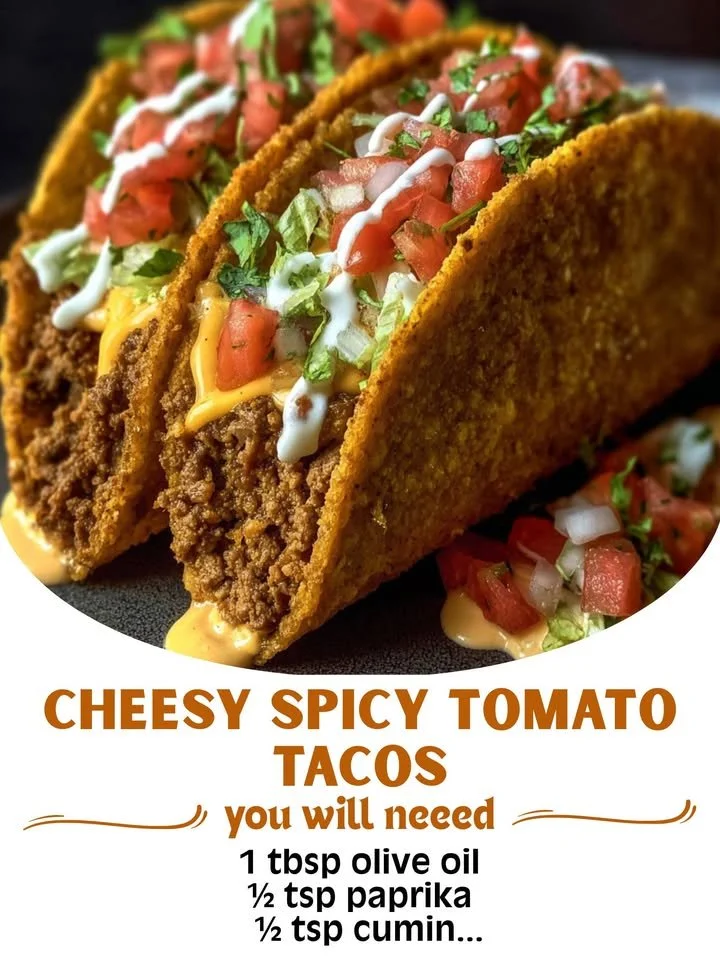 Cheesy Spicy Tomato Tacos
