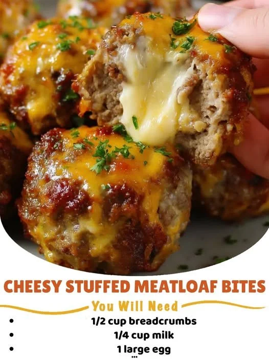 Cheesy Stuffed Meatloaf Bites