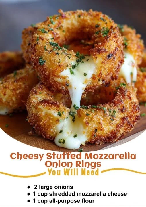 Cheesy Stuffed Mozzarella Onion Rings