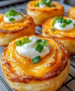 Cheesy sweet potato patties served on a plate, garnished and ready to enjoy.