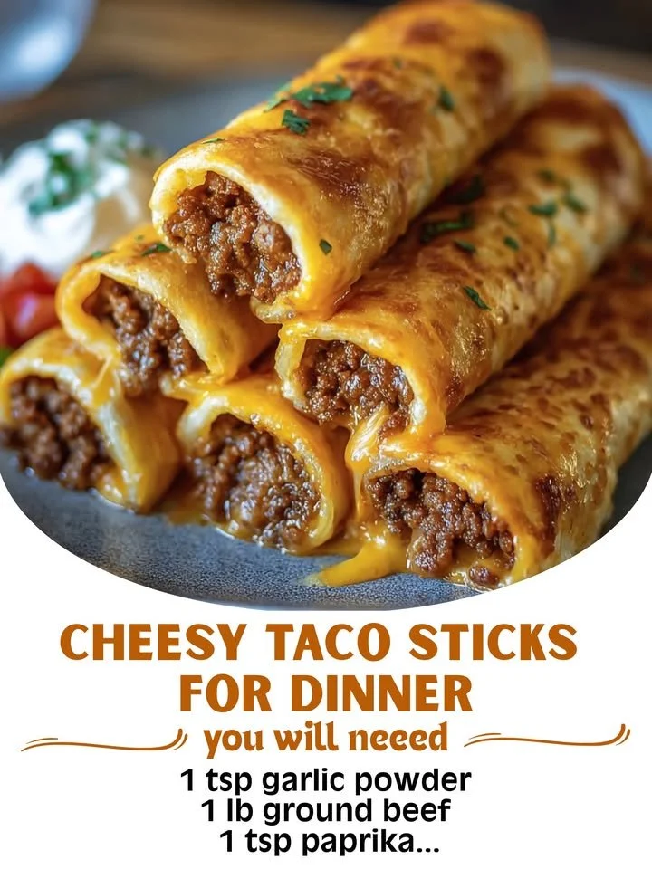 Delicious cheesy taco sticks served with dipping sauce