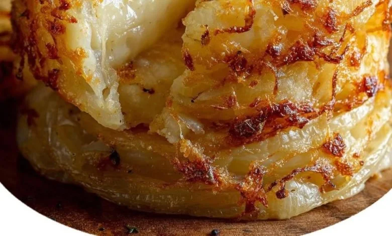 Cheesy Vidalia Onions dish with melted cheese and caramelized texture