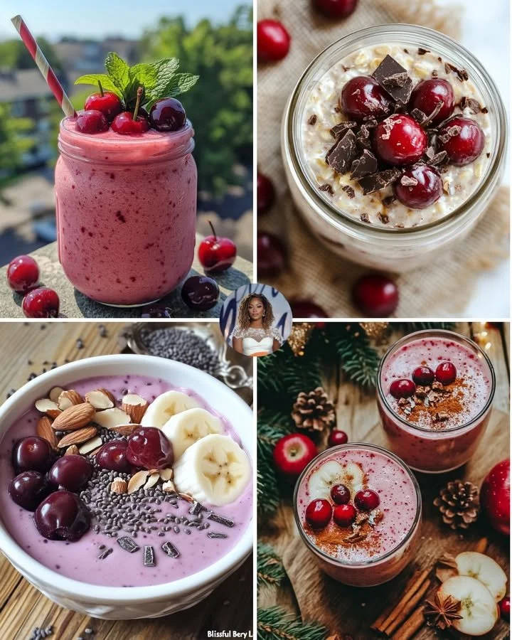 Delicious Cherry Almond Smoothie with protein for a healthy snack