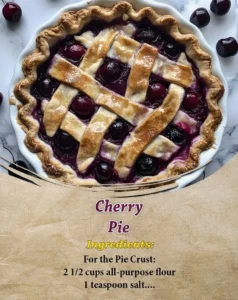 Homemade cherry pie with a flaky crust and fresh cherries