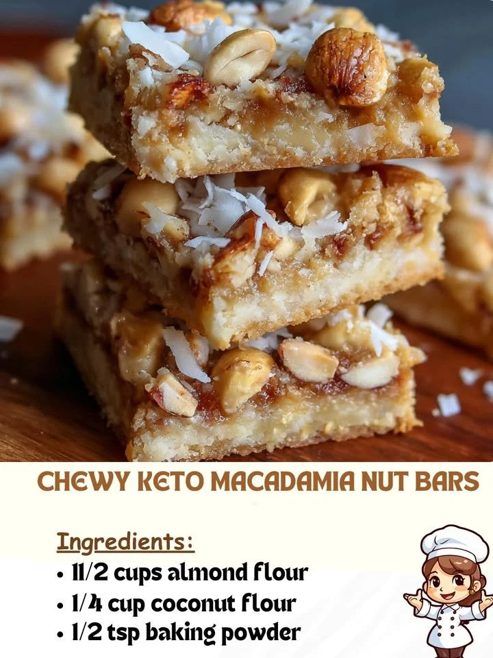 Chewy Keto Macadamia Nut Bars for a healthy low-carb snack