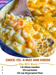 Chick-fil-A Mac and Cheese served in a bowl, featuring creamy cheese and pasta.