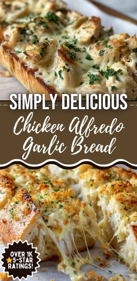 Chicken Alfredo Garlic Bread