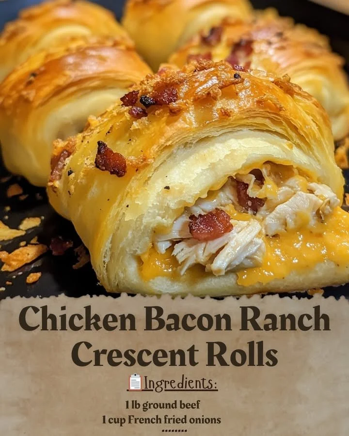 Chicken Bacon Ranch Crescent Rolls recipe with tasty ingredients