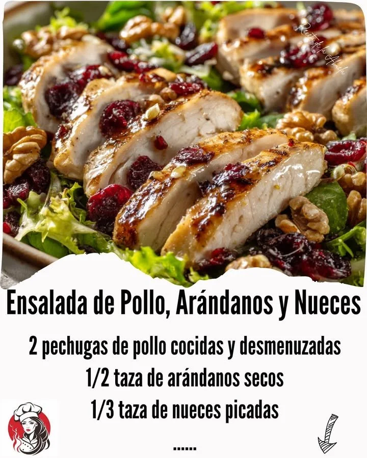 Delicious Chicken Salad with blueberries and walnuts served in a bowl