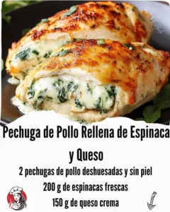 Stuffed chicken breast with spinach and cheese, baked to perfection on a plate