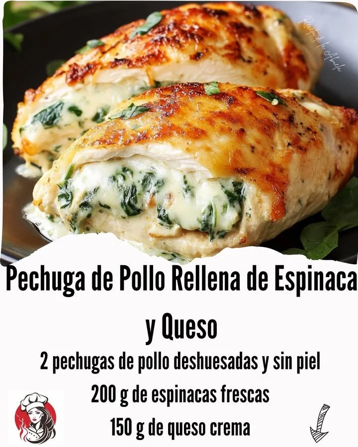 Stuffed chicken breast with spinach and cheese, baked to perfection on a plate