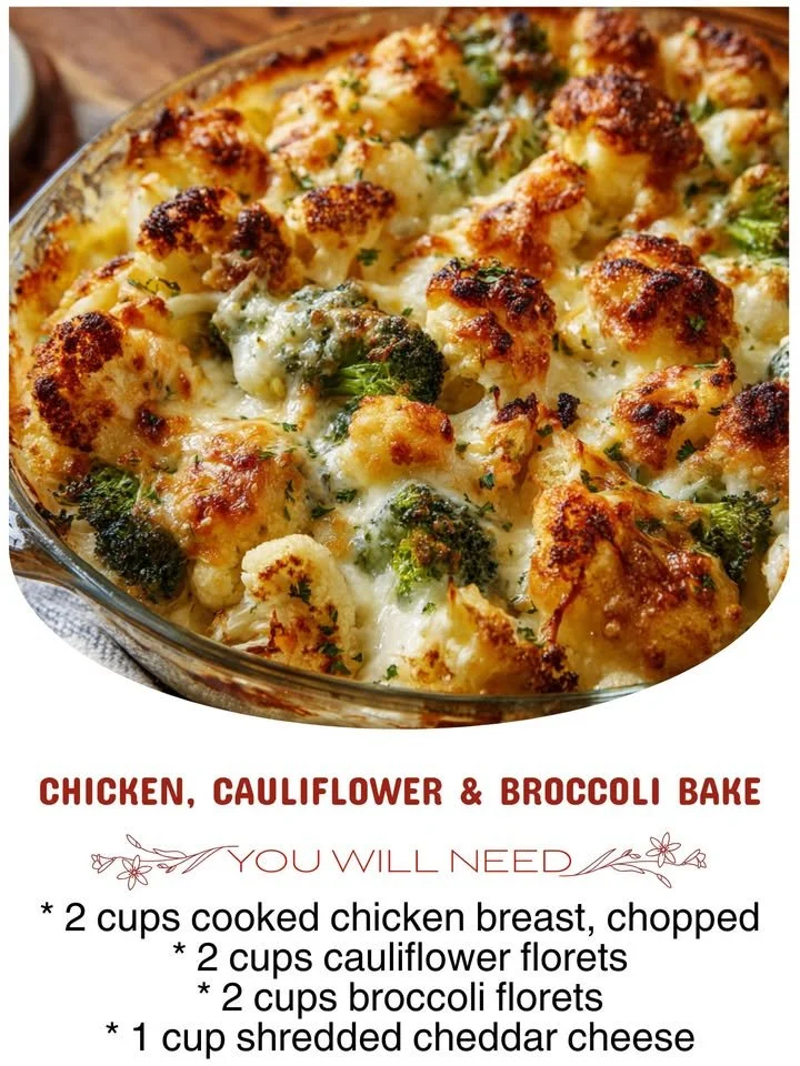 Chicken, Cauliflower & Broccoli Bake
