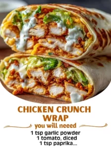 Delicious Chicken Crunch Wrap filled with crispy chicken and fresh ingredients.