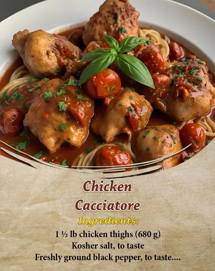 Delicious Chicken Hunter's Style dish served on a plate, showcasing rich flavors.
