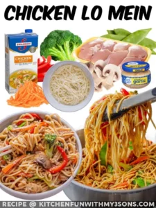 Delicious Chicken Lo Mein with tender chicken pieces and vibrant vegetables
