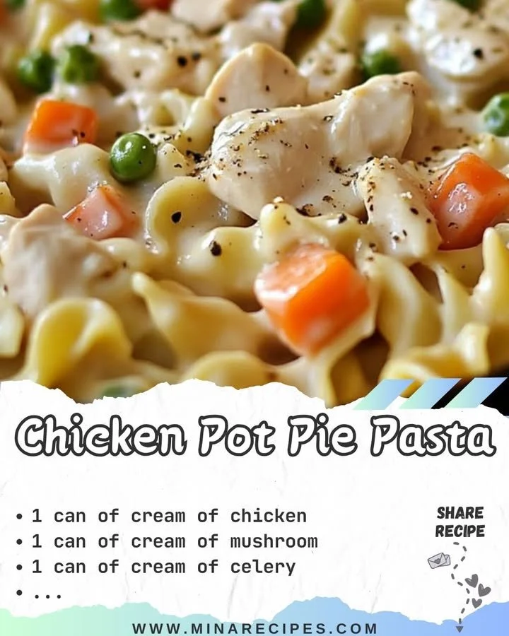 Delicious Chicken Pot Pie Pasta served in a bowl with fresh herbs.