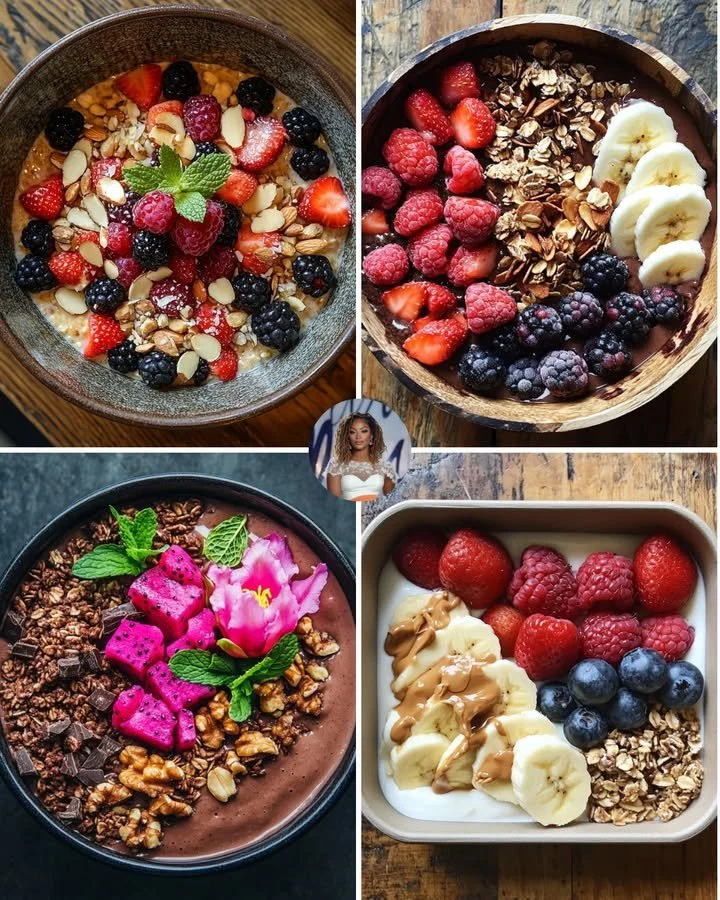 Decadent Chocolate Berry Bowl topped with fresh berries and rich chocolate sauce.