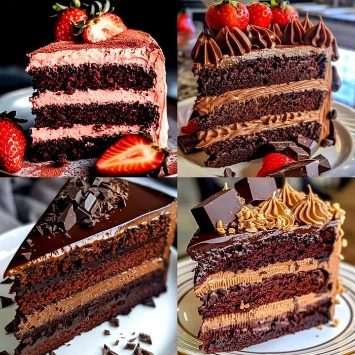 Delicious homemade chocolate cake with rich frosting and chocolate shavings