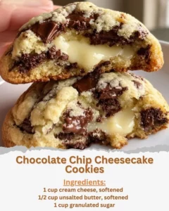 Delicious chocolate chip cheesecake cookies on a plate