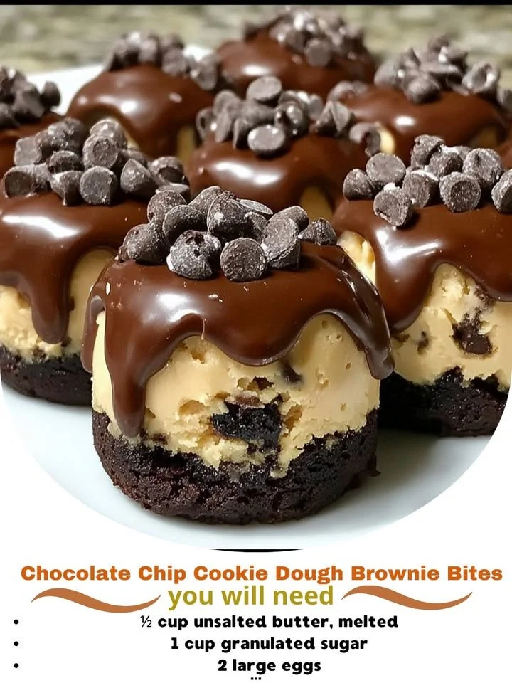 Chocolate Chip Cookie Dough Brownie Bites