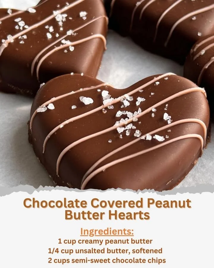 Delicious chocolate covered peanut butter hearts on a plate