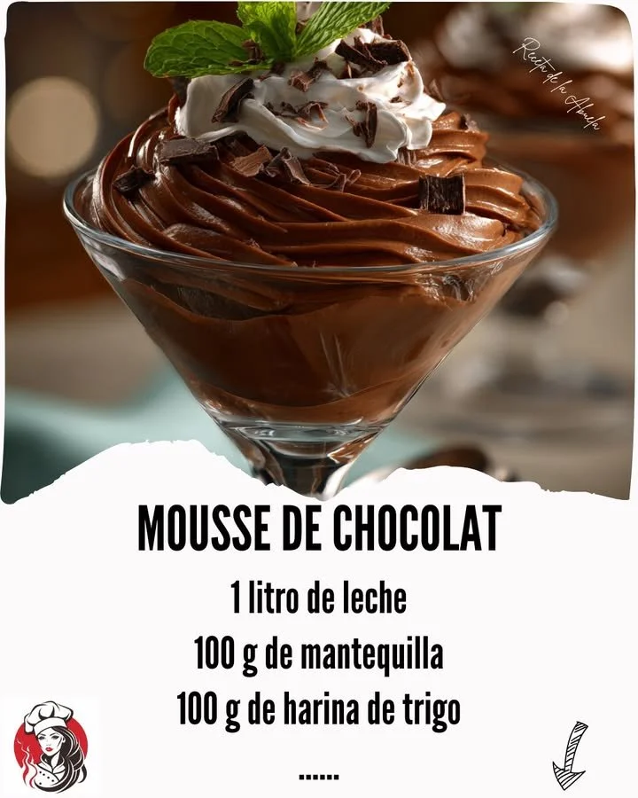 Delicious chocolate mousse dessert topped with whipped cream and chocolate shavings