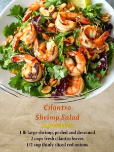 Cilantro Shrimp Salad served in a bowl with fresh ingredients