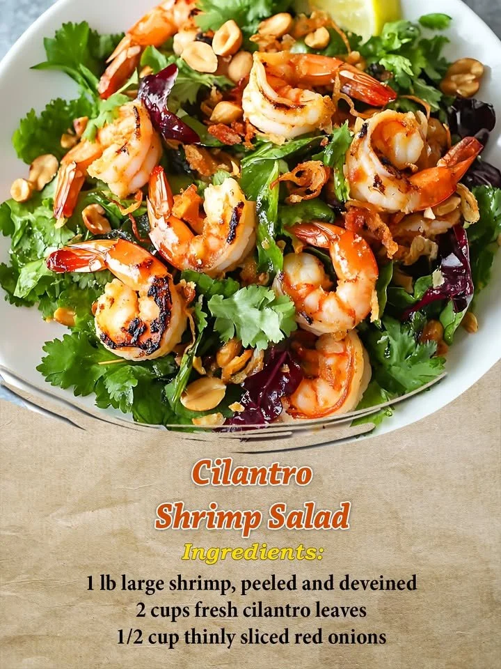 Cilantro Shrimp Salad served in a bowl with fresh ingredients