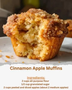 Freshly baked Cinnamon Apple Muffins cooling on a kitchen counter