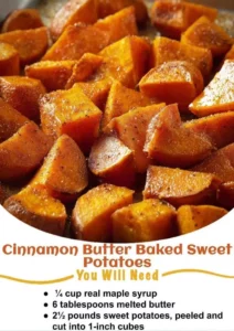 Delicious cinnamon butter baked sweet potatoes served on a plate
