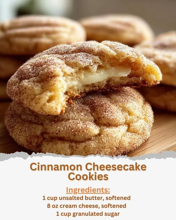 Delicious cinnamon cheesecake cookies, a perfect dessert treat.