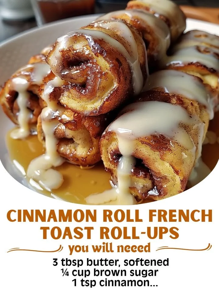Delicious Cinnamon Roll French Toast Roll-Ups served with syrup on a plate.