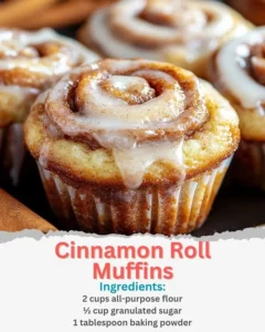 Deliciously fluffy cinnamon roll muffins topped with sweet icing