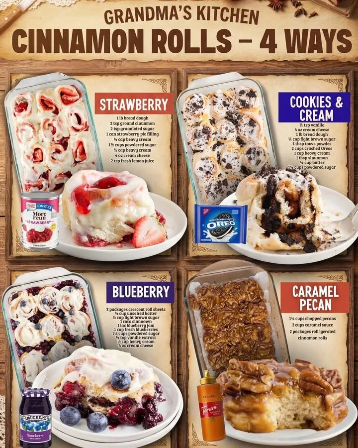 CINNAMON ROLLS 4 WAYS