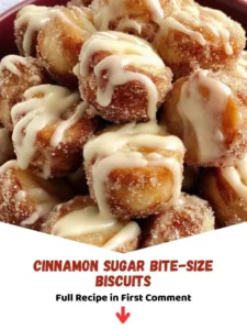 Delicious bite-size cinnamon sugar biscuits on a plate