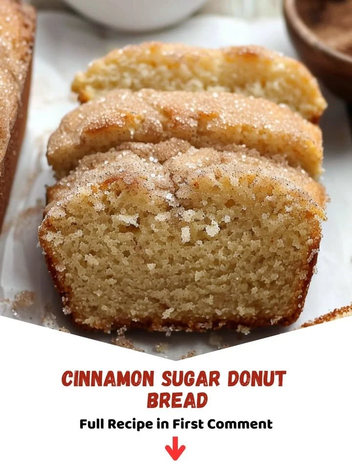 Cinnamon Sugar Donut Bread fresh out of the oven, perfect for sweet cravings.