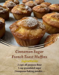 Delicious Cinnamon Sugar French Toast Muffins served on a plate