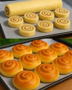 Freshly baked Cinnamon Swirl Rolls with gooey cinnamon filling and frosting.